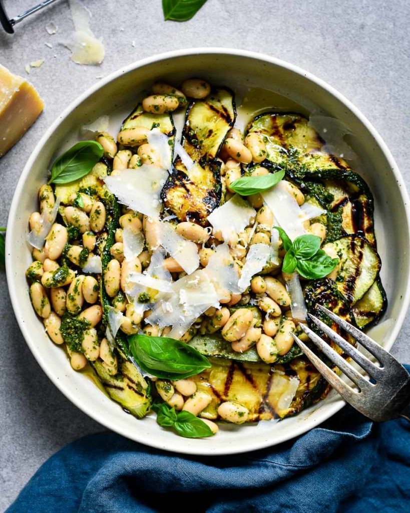 Zucchini and White Bean Pesto Salad