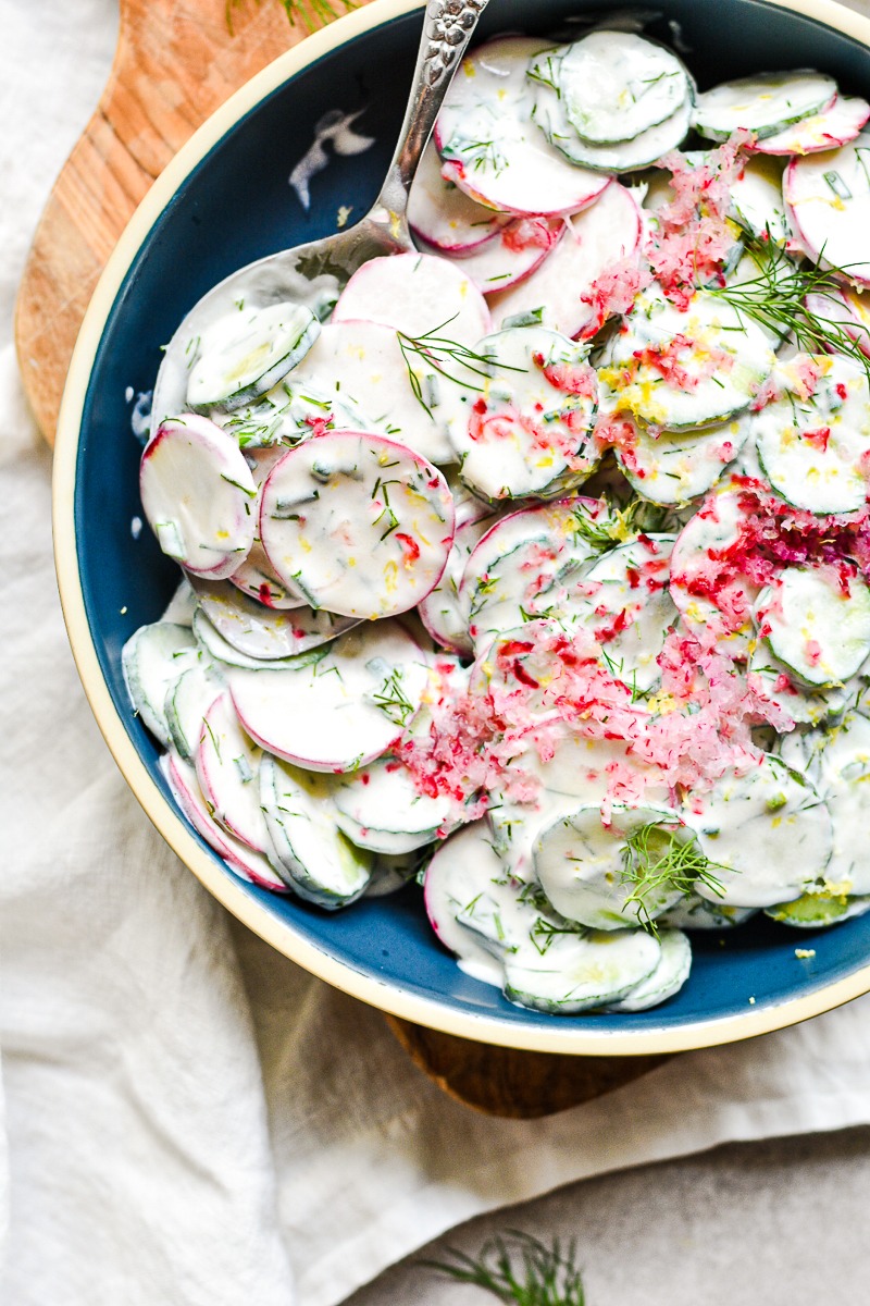 Cucumber and Radish Salad with Yogurt