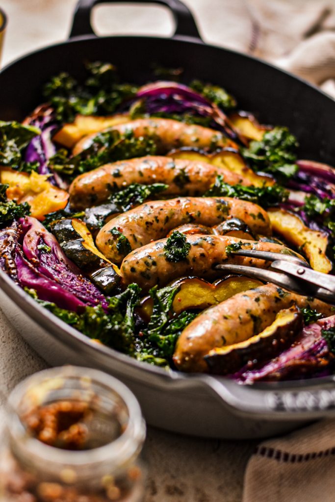 Close-up of the baked dish.